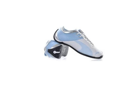 PUMA Future Cat M1 Junior Trainers – White/Blue Motorsport Shoes