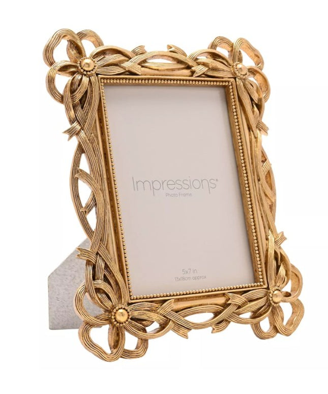 Impressions Bowknot Design Resin Photo Frame 5" x 7"