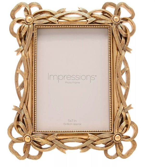 Impressions Bowknot Design Resin Photo Frame 5" x 7"