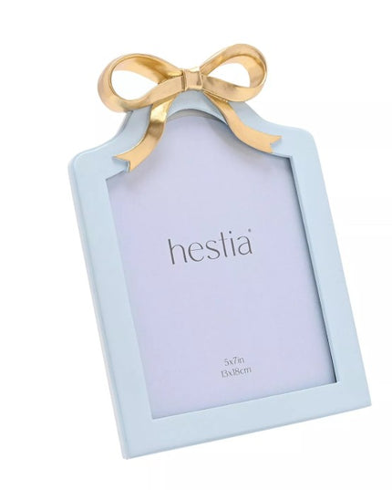 Hestia Soft Blue with Gold Ribbon Photo Frame - 5" x 7"