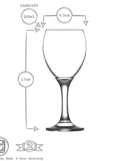 245ml Empire White Wine Glasses