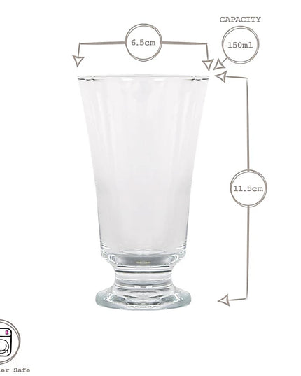 150ml Troya Glass Footed Tumblers