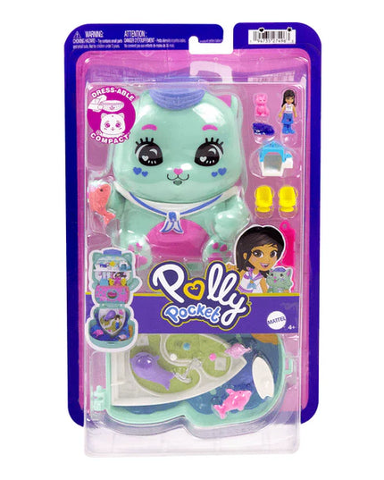 Polly Pocket Set Sail Kitty Compact Playset with Micro Doll