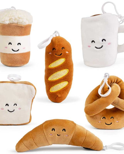 LITTLE LIVING NATURE CLIPS COFFEE SHOP PLUSH KEYRINGS ASSORT