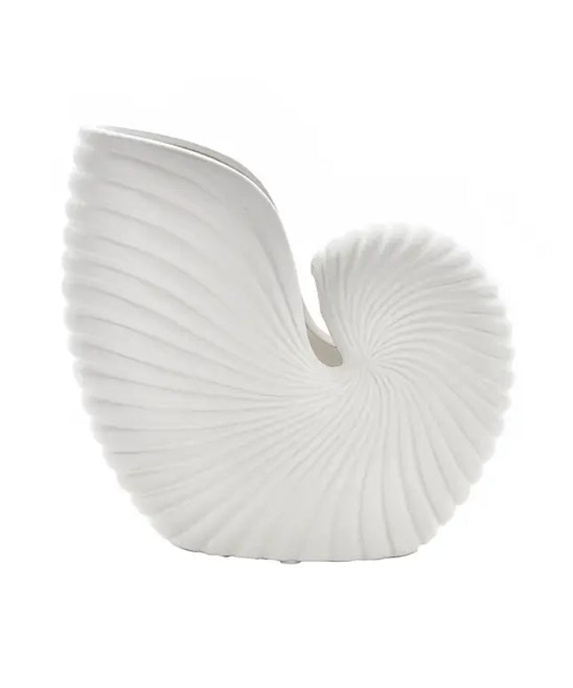 Hestia White Conch Shell Vase