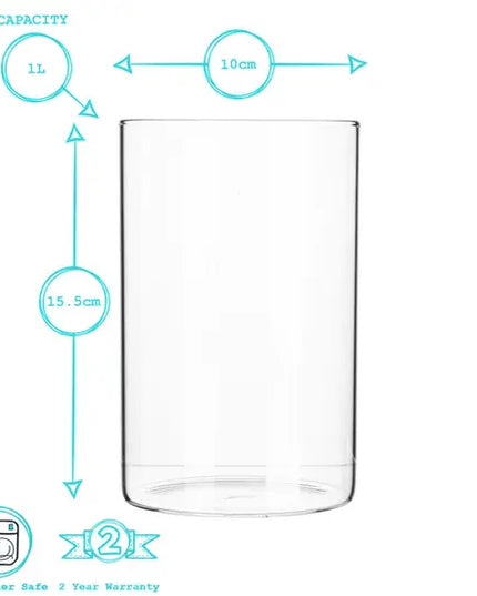 Argon Tableware Scandi Storage Jar with Metallic Lid - 1 Litre