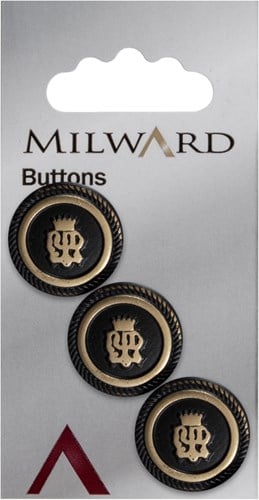 Buttons: Carded: 20mm: Pack of 3: Code J