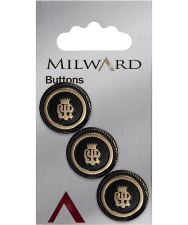 Buttons: Carded: 20mm: Pack of 3: Code J