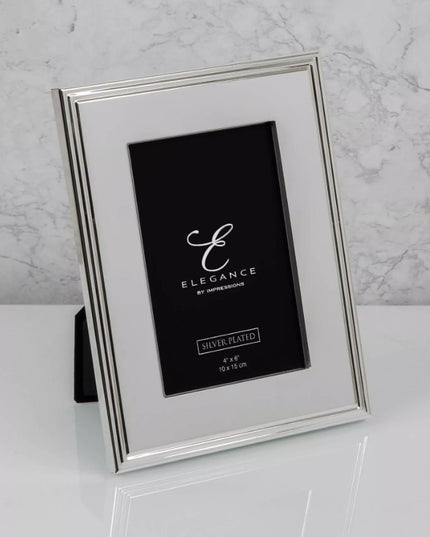 Elegance Silverplated Rib Edge Frame 4" x 6" Gift Boxed