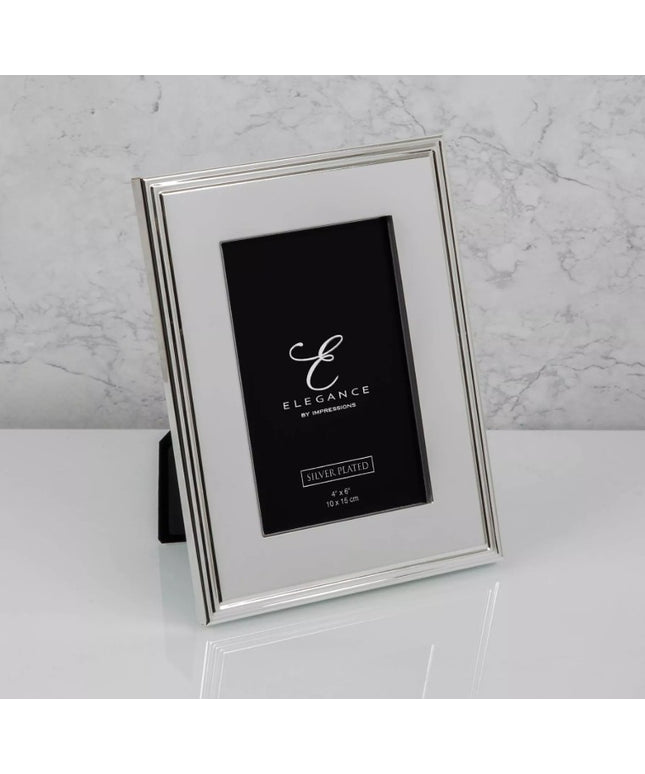 Elegance Silverplated Rib Edge Frame 4" x 6" Gift Boxed