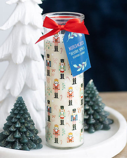 Nutcracker Print Festive Spice Tube Candle