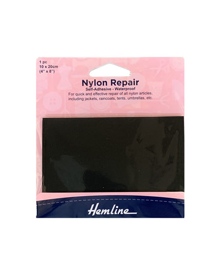 Self Adhesive Nylon Repair Patch: Black - 10 x 20cm