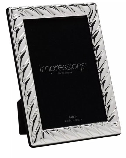 Impressions Silver Plated Swirl Textured Photo Frame 4" x 6"