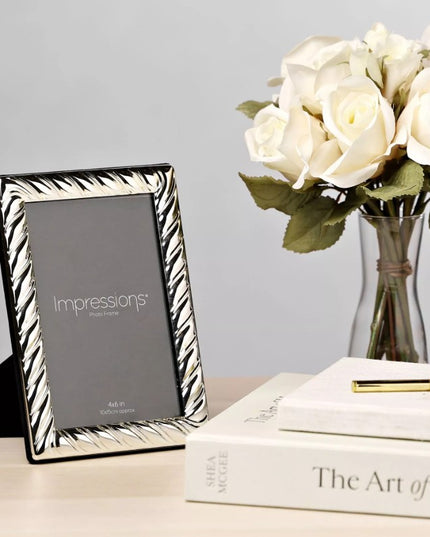 Impressions Silver Plated Swirl Textured Photo Frame 4" x 6"