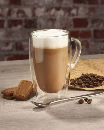 Double-Walled Glass Mug with Handle – 450ml