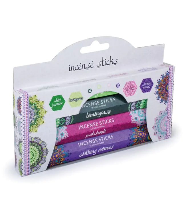 Incense Sticks Gift Set Aromatherapy Fragrance Pack Lemongrass Patchouli Jasmine