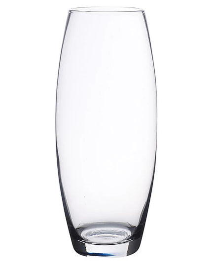 PASABAHCE 600ml Clear Glass Straight Fluted Rounded Shape Flower Vase