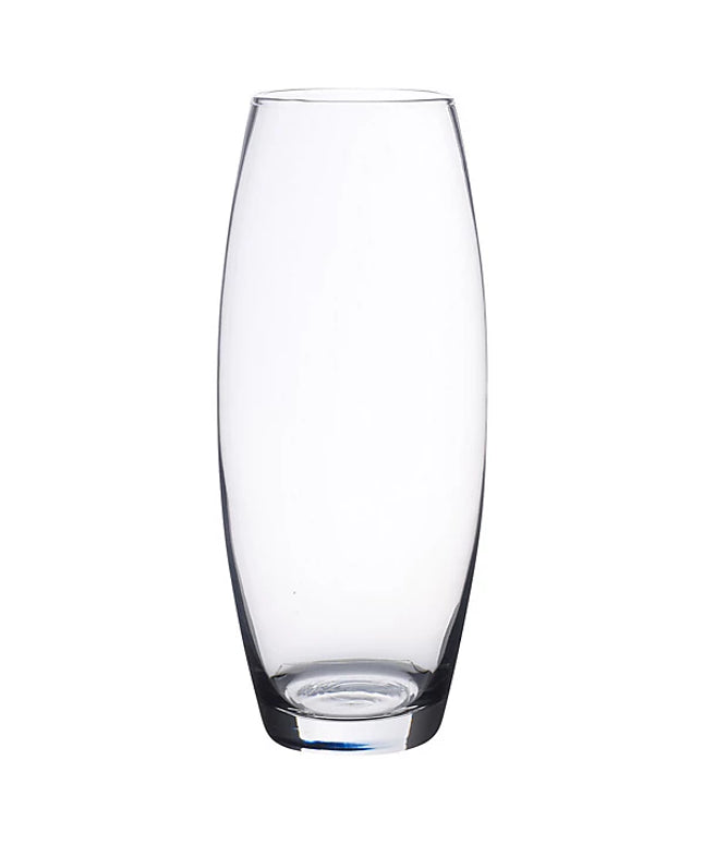 PASABAHCE 600ml Clear Glass Straight Fluted Rounded Shape Flower Vase