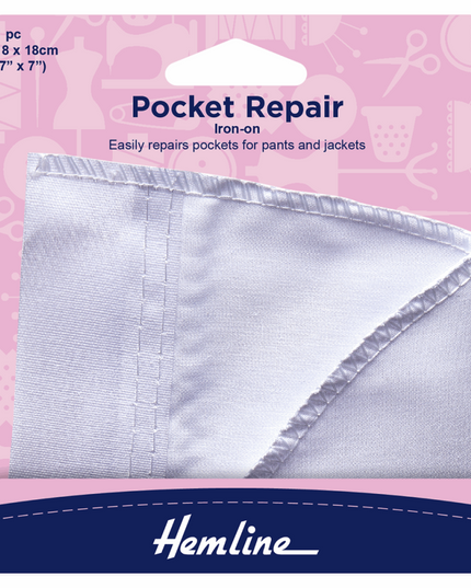 Iron-On Pocket Repair: White - 18 x 18cm