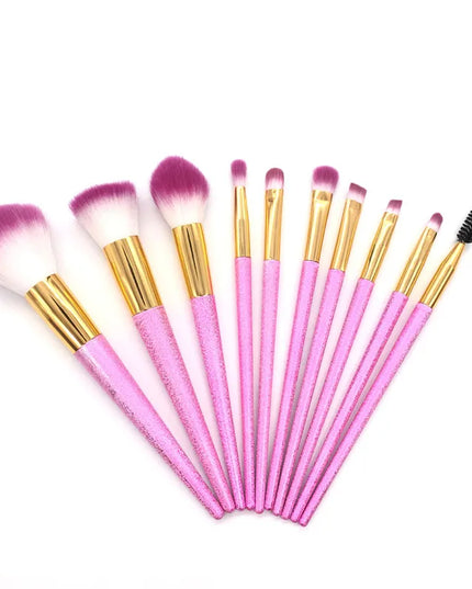 Glitter 10pcs Makeup Brushes Set