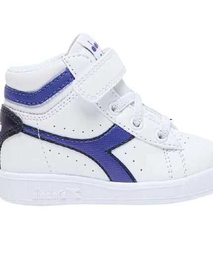 Diadora Game P High Toddler Trainers – White/Peacoat Blue