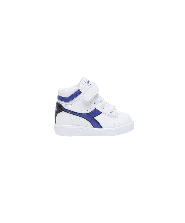 Diadora Game P High Toddler Trainers – White/Peacoat Blue