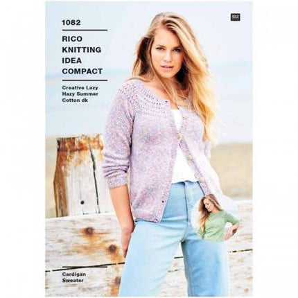 Rico Design Creative Lazy Hazy Summer Cotton DK Sweater & Cardigan Knitting Pattern 1082