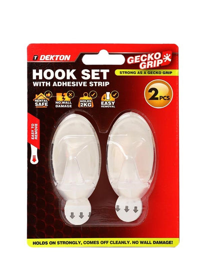 DEKTON GECKOGRIP HOOK  SET 2PC CLEAR