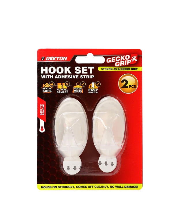 DEKTON GECKOGRIP HOOK  SET 2PC CLEAR