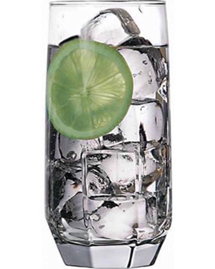 LAV Diamond Hi-Ball Glasses 385ml – Set of 3 Clear Drinking Glasses for Water, Juice & Cocktails