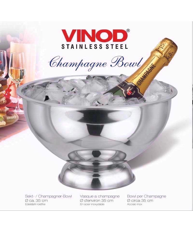 VINOD Stainless Steel Champagne Bowl 35cm Ice Bucket Wine Cooler Party Serving Bowl