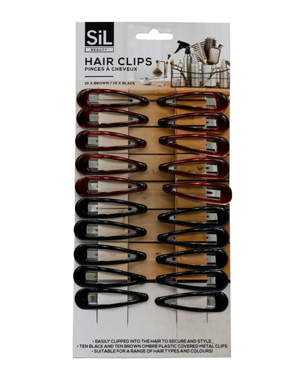 SIL HAIR CLIPS ASSORTED PACK OF 20