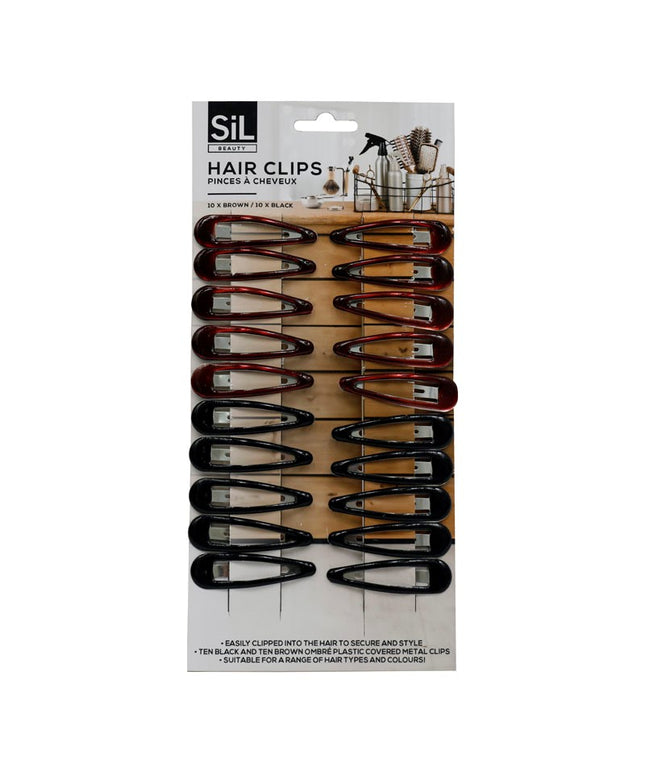 SIL HAIR CLIPS ASSORTED PACK OF 20