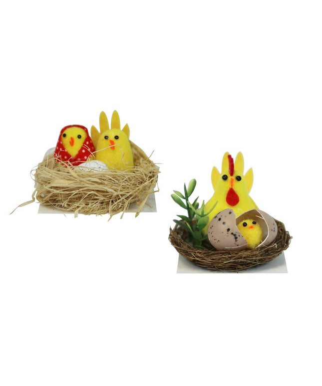 EASTER CHICKS IN BASKET ASSORTED