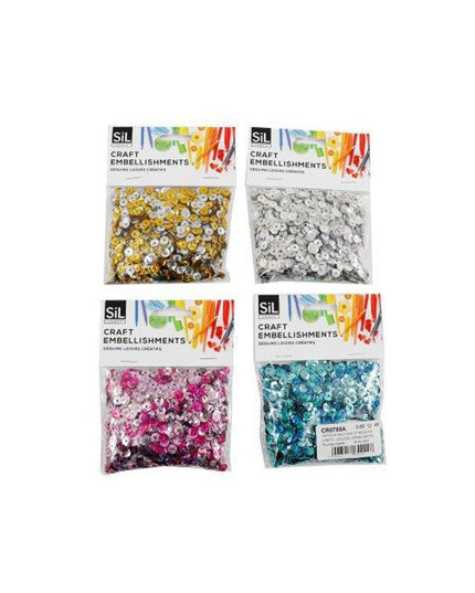 SIL CRAFT SEQUINS 40G ASSORTED