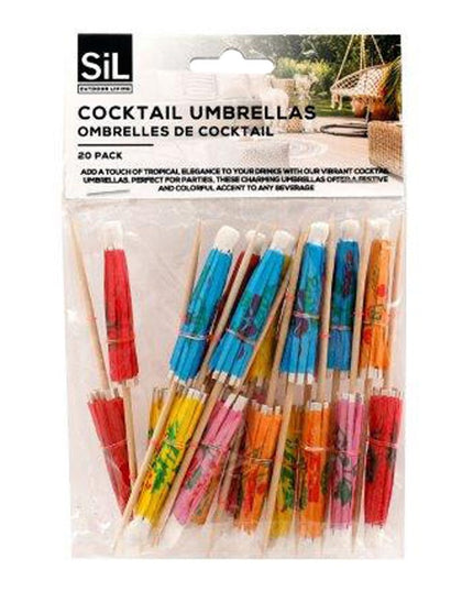 SIL COCKTAIL UMBRELLAS 20PC