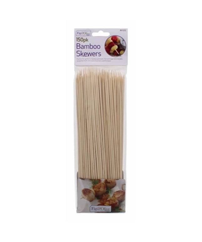 Bamboo Skewers 150pk – Wooden BBQ Skewers – Food & Kebab Sticks