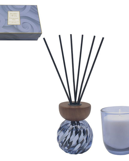 Luxury Reed Diffuser & Candle Gift Set – Pomegranate Noir Scent – Elegant Home Fragrance Duo
