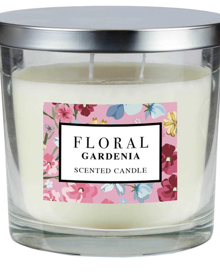 FLORAL CANDLE METAL LID 335G GARDENIA