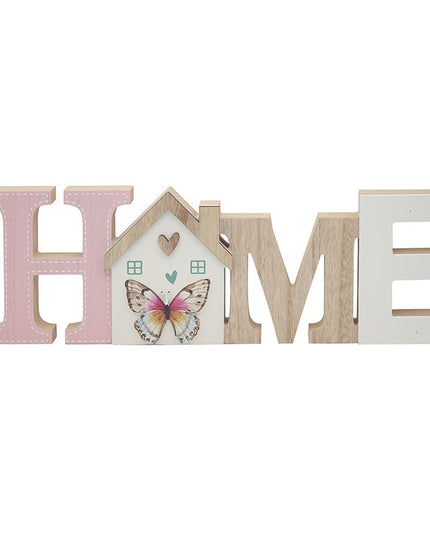 HOME Wooden Plaque Decorative Sign Butterfly Rustic Wall Shelf Ornament Gift