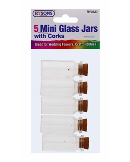 MINI GLASS CRAFT JARS PK5