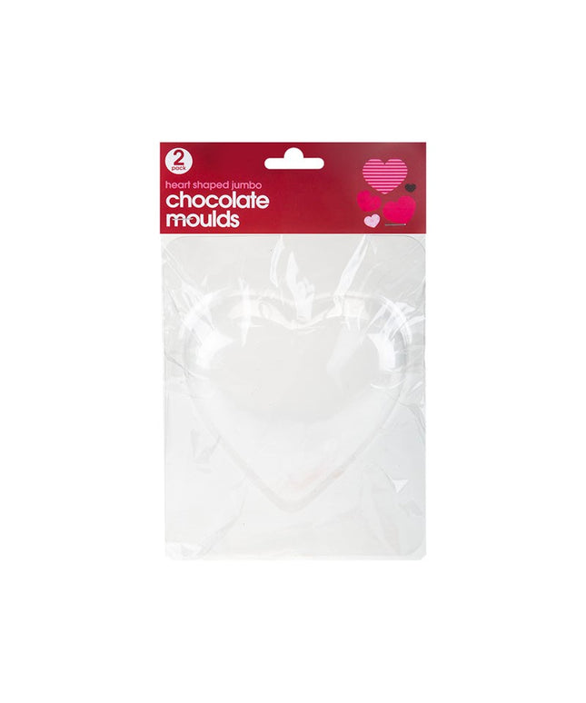 JUMBO HEART SHAPED CHOCOLATE MOULDS 2 PACK