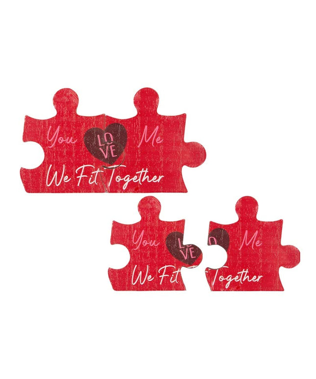 VALENTINES LOVE DECAL PUZZLE SET OF 2 9CM