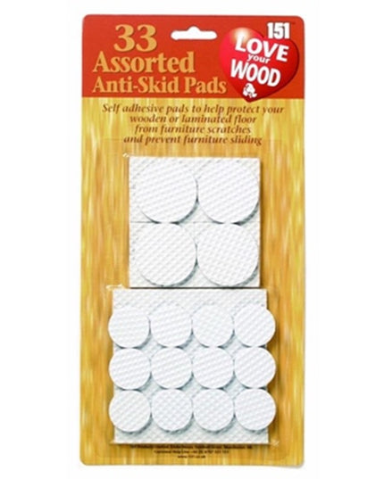 LOVE YOUR WOOD ANTI-SKID PADS ASSORTED PACK OF 33