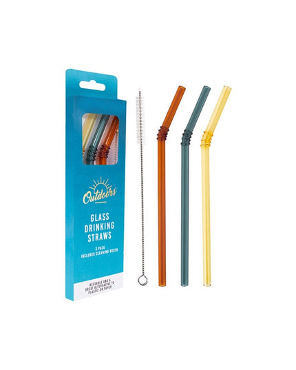 Reusable Glass Drinking Straws Set with Cleaning Brush 4 Pack Eco Friendly Straws
