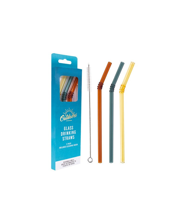Reusable Glass Drinking Straws Set with Cleaning Brush 4 Pack Eco Friendly Straws