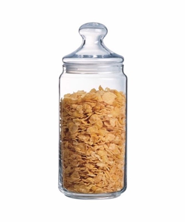 Large Glass Storage Jar 1.5L Airtight Lid Pasta Rice Coffee Kitchen Display Sweet Jar