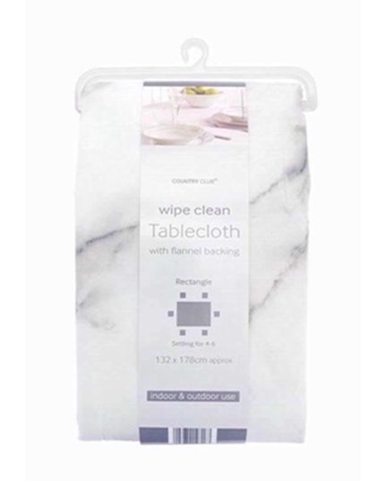 Wipe Clean Marble Tablecloth 132x178cm Waterproof Kitchen Dining Table Cover Grey