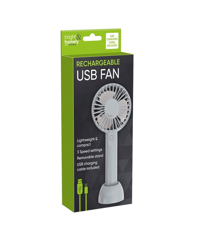 Rechargeable Handheld USB Fan | Portable Mini Cooling Fan for Travel & Summer