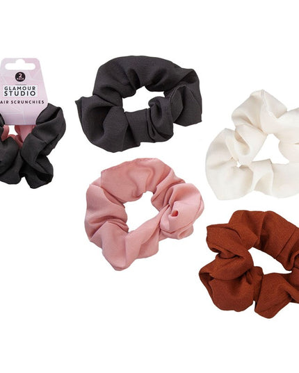 HAIR SCRUNCHIES ON HANG 2PC ASSTD COLS